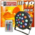 thumbnail image 1 of Full RGB Color Mixing LED Flat Par Can - 18 1-watt LEDs - Up Lighting - Stage Lights, 1 of 4