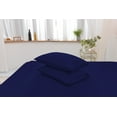 thumbnail image 1 of Full Rayon Made From Bamboo Sheet Set - Softer Than Cotton Full Size - Wrinkle Free - 16" Deep Pockets - 4 Piece - 1 Fitted Sheet, 1 Flat, 2 Pillowcases Full Navy Blue, 1 of 3