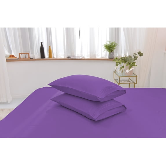 Full Rayon Made From Bamboo Sheet Set - Softer Than Cotton Full Size - Wrinkle Free - 16" Deep Pockets - 4 Piece - 1 Fitted Sheet, 1 Flat, 2 Pillowcases Full Violet