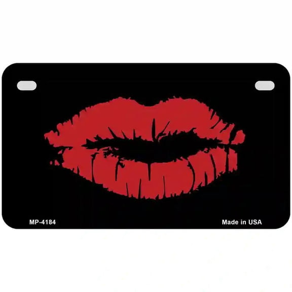 Full Red Lips Metal Novelty License Plate 7" x 4" Motorcycle (MP)
