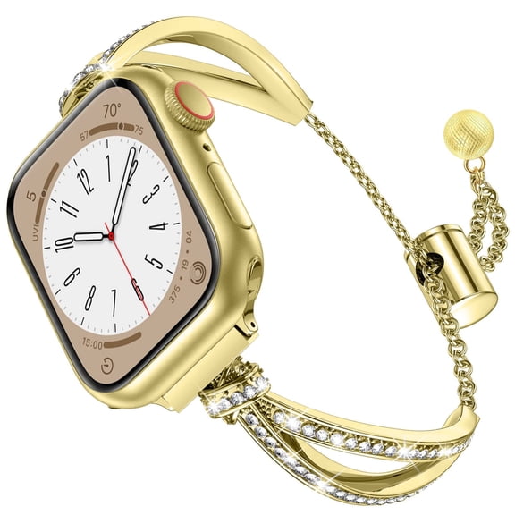 Full Rhinestone Bowknot Bracelet Bands for Apple Watch 49 46 45 44 42 41 40 38 mm, Diamond Metal Strap with Adjustable Clasp Compatible with iWatch Series 10 9 8 7 6 5 4 3 2 SE Ultra