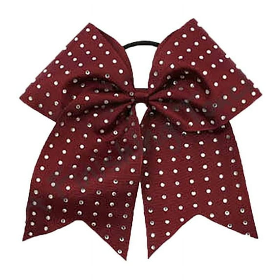 Full Rhinestone Cheer Bow - Maroon