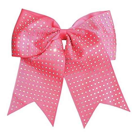 Full Rhinestone Cheer Bow - Neon Pink