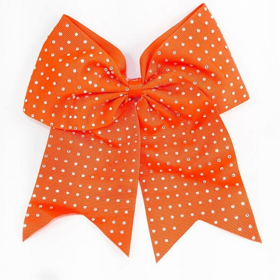 Full Rhinestone Cheer Bow - Torrid Orange