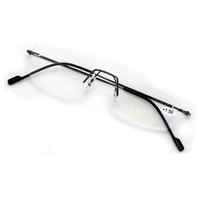 Full Rimless Lightweight Slim Sleek Low Profile Reading Glasses - Thin Classy Metal Smart Readers -Unisex