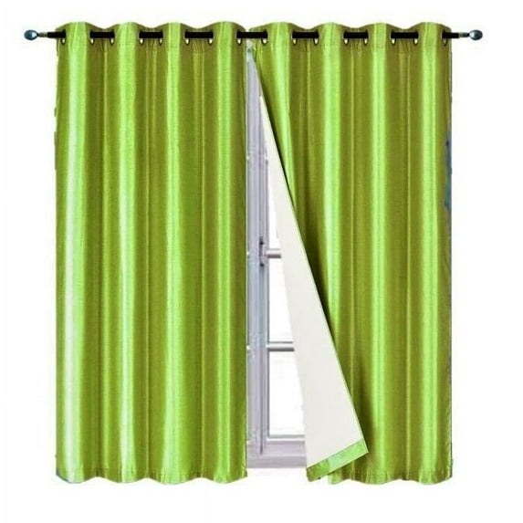 Full Room Darkening 100% Blackout Curtain set of 2 Panels Lime Color Top Grommets For Bedroom, Living Room Home Décor 84 inch Long
