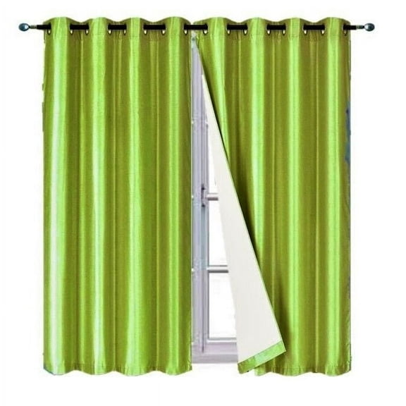 Full Room Darkening 100% Blackout Curtain set of 2 Panels Lime Color Top Grommets For Bedroom, Living Room Home Décor 84 inch Long