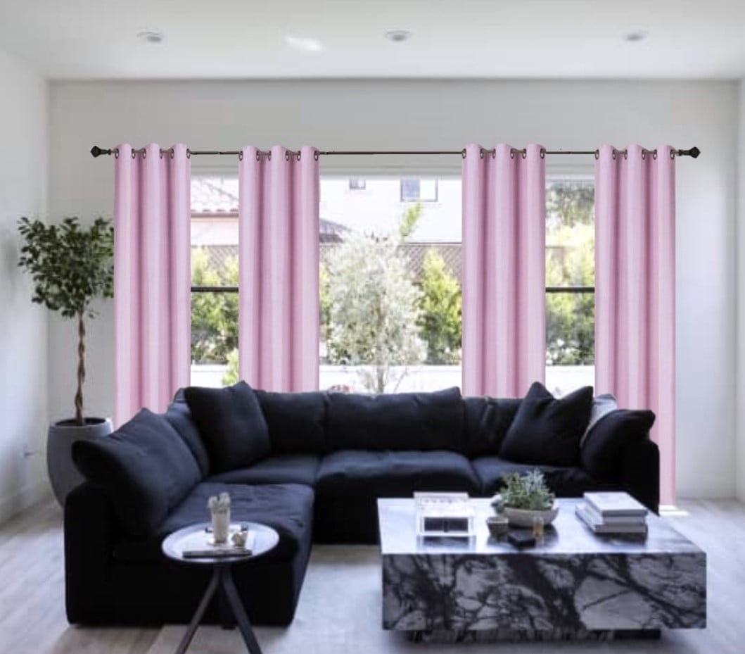 Full Room Darkening 100% Blackout Curtain set of 2 Panels Pink Color Top Grommets For Bedroom, Living Room Home Décor 84 inch Long