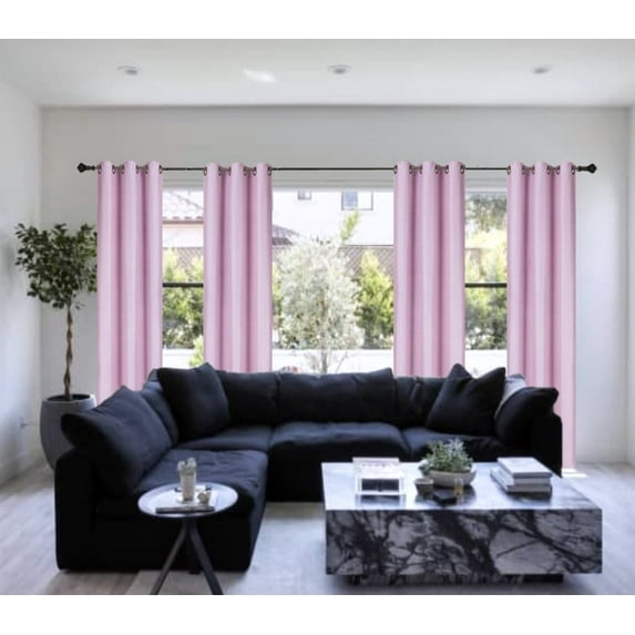 Full Room Darkening 100% Blackout Curtain set of 2 Panels Pink Color Top Grommets For Bedroom, Living Room Home Décor 84 inch Long