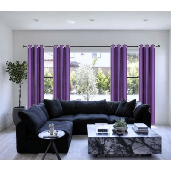 Full Room Darkening 100% Blackout Curtain set of 2 Panels Purple Color Top Grommets For Bedroom, Living Room Home Décor 84 inch Long