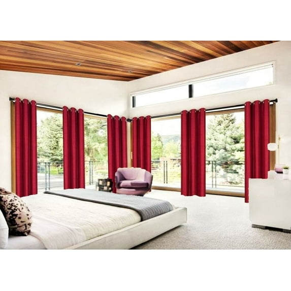 Full Room Darkening Grommets Burgundy 108" Length Adam Window Curtain Drapes for Bedroom Home Décor set of 2 Panels Blackout