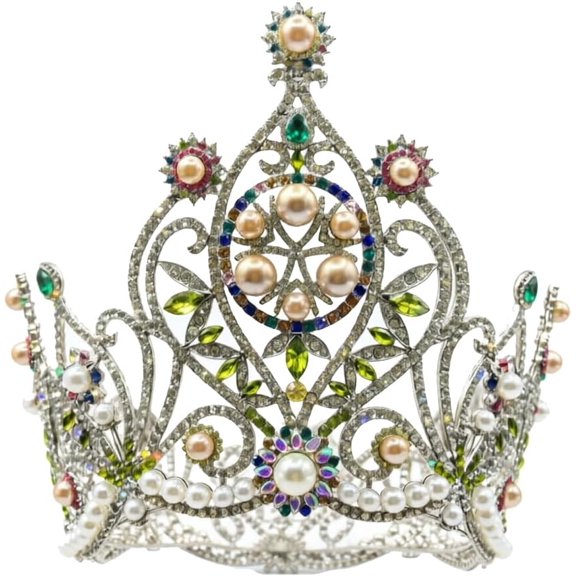 Full Round Crown Headpiece for Women, Crystal Queen Crowns and Tiaras for Bridal Birthday Party Prom Halloween Beauty Contest Pageant, Bride Princess Rhinestone Wedding Headband Hair Accessories