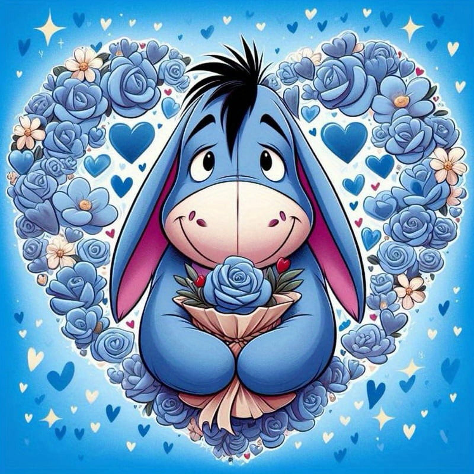 Full Round Diamond Eeyore Canvas Painting - Vibrant Cartoon