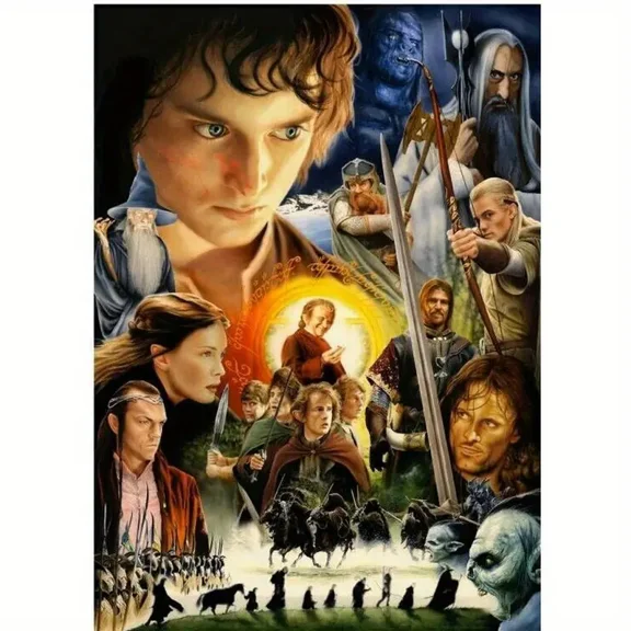 Full Round Drills The Lord of The Rings Diamond Painting Kit DIY Cross Stitch Rhinestone Mosaic Home Decoration Gift