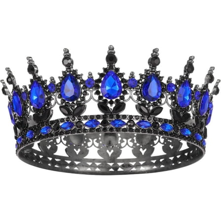 Full Round Queen Crowns Rhinestone Wedding Crowns and Tiaras for Women Costume Party Hair Accessories Princess Birthday Crystal Bridal Crowns for Prom Birthday Costume Party