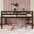 thumbnail image 1 of Full Rubber Wood Loft Bed with Ladder,Espresso, 1 of 9