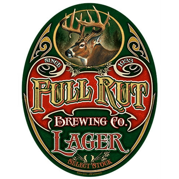 Full Rut Brewing Co Novelty Sign | Indoor/Outdoor | Funny Home Décor for Garages, Living Rooms, Bedroom, Offices | SignMission personalized gift Wall Plaque Decoration