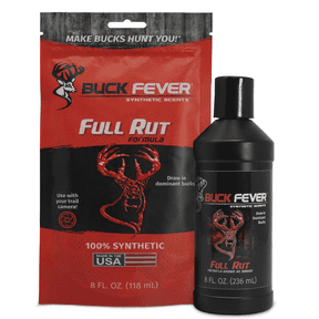 Buck Fever Full Buck Rut Scent (8 Oz) - Blacktail, Mule, Whitetail Deer Attractant Non-Spoiling Synthetic Deer Scent for Mock Scrapes and Ground Scrapes All Season Dominant Buck Hunting Scents