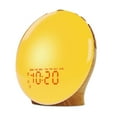 thumbnail image 1 of Full Screen Wood Grains Wake Up Lamp with Soft LED Lighting and Color Adjustment Sunrises Simulation Digital Alarm Clock, 1 of 8