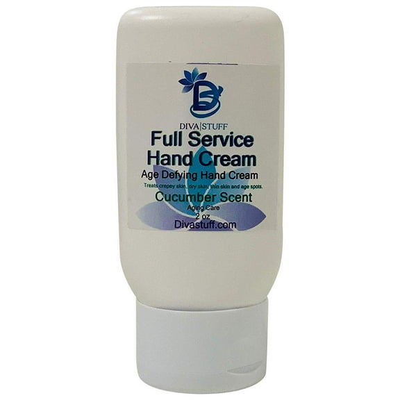 Full Service Age Defying Hand Cream, For Crepey Skin, Age Spots, Thinning Skin and Dry Skin, Cucumber Scent By Diva Stuff