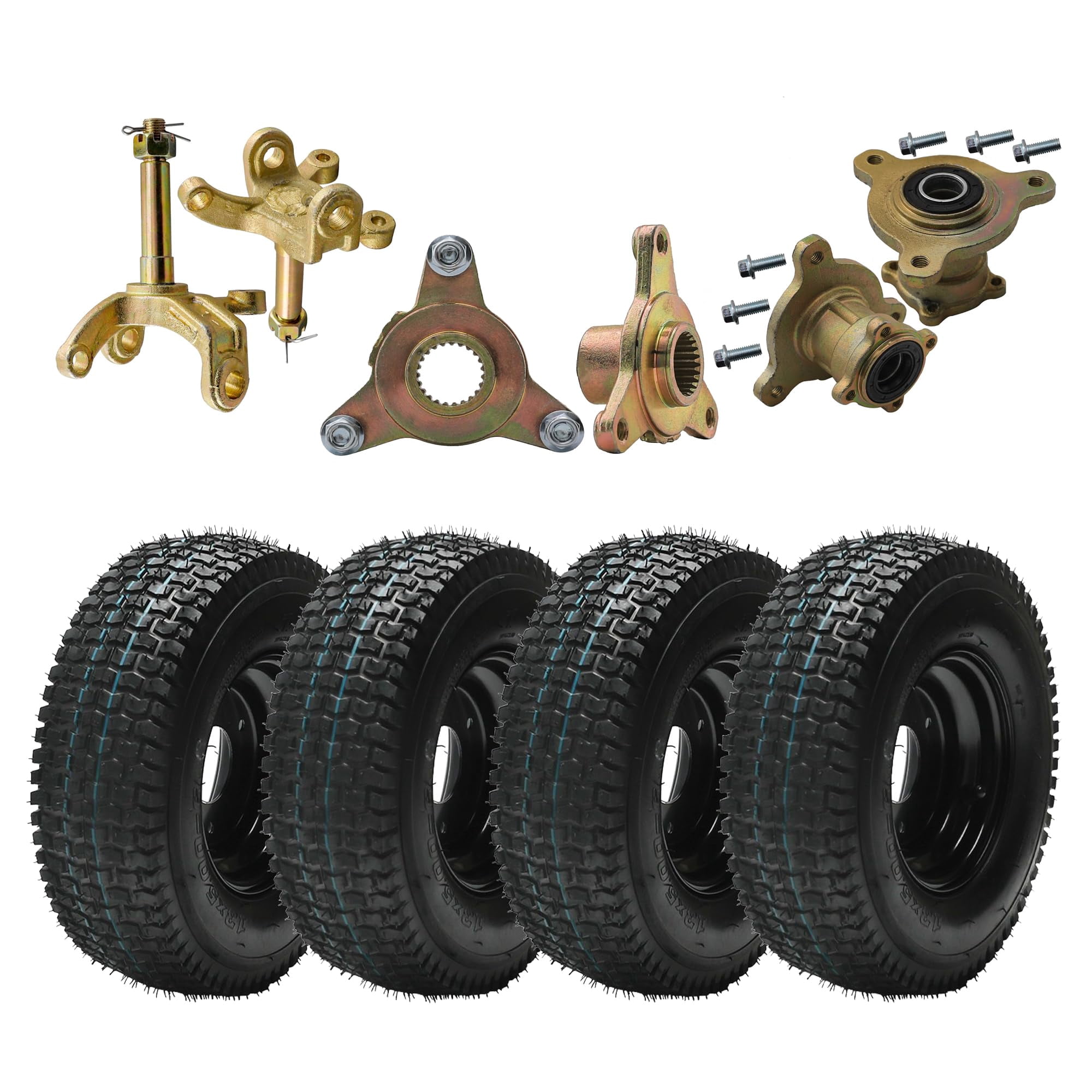 6 Inch Ride On Mower Rims Full Set 6 inch Wheel 13x5-6 13x5.00-6 Wheel Tire and Rim 3 Stud 4Ply ...