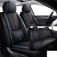 thumbnail image 1 of Full Set Car Seat Covers Fit for Toyota 98% Models,Faux Leather Seat Covers,Waterproof Car Seat Protectors,Full-Coverage Car Interior(Black+Blue), 1 of 7