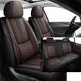 thumbnail image 1 of Full Set Car Seat Covers Fit for Toyota 98% Models,Faux Leather Seat Covers,Waterproof Car Seat Protectors,Full-Coverage Car Interior(Black+Coffee), 1 of 7