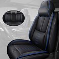 thumbnail image 1 of Full Set Car Seat Covers for Cadillac 98% Models,Waterproof Faux Leather Car Seats Cushions,Protect Car's Original Seats(Black+Blue,Pillows), 1 of 8