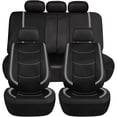 thumbnail image 1 of Full Set Faux Leather Car Seat Covers - Universal Fit, Low Back Front Seat Covers, Airbag Compatible, Split Bench Rear, Seat Cover for SUV, Sedan(grey), 1 of 5
