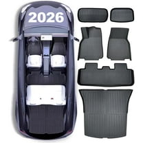 MY Floor Mats Full Set for Tesla Model Y 2025 2026 Juniper (5-Seat with Rear Screen), All Weather TPE Liners with Frunk, Trunk Mat & Rear Cargo Liner, 6PCS Accessories