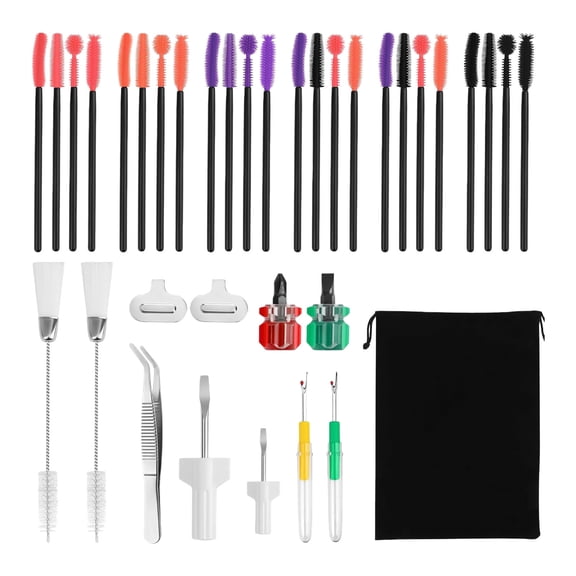 Full Set Of 36 Sewing Machine Care Tools Including Cleaning Brushes And Maintenance Accessories