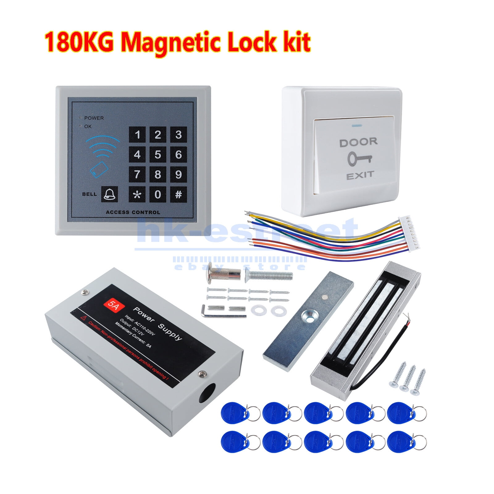 Full Set RFID Door Access Control System Kit 180kg 350LBs Electric ...
