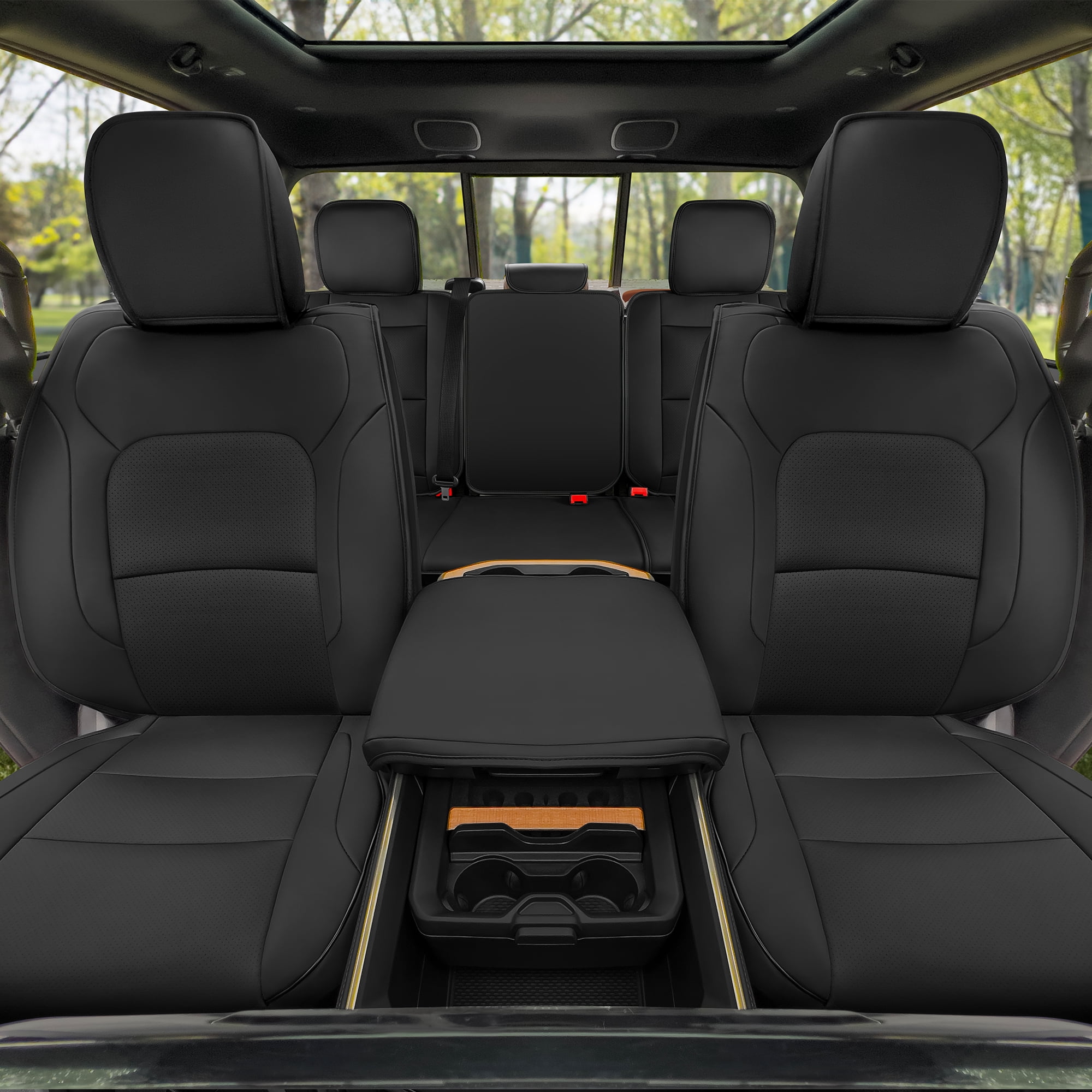Full Set Truck Seat Covers for 2009-2018 & 2019-2025 for Dodge for Ram 1500, 2500, 3500 Crew Cab | Black for Dodge for Ram Accessories