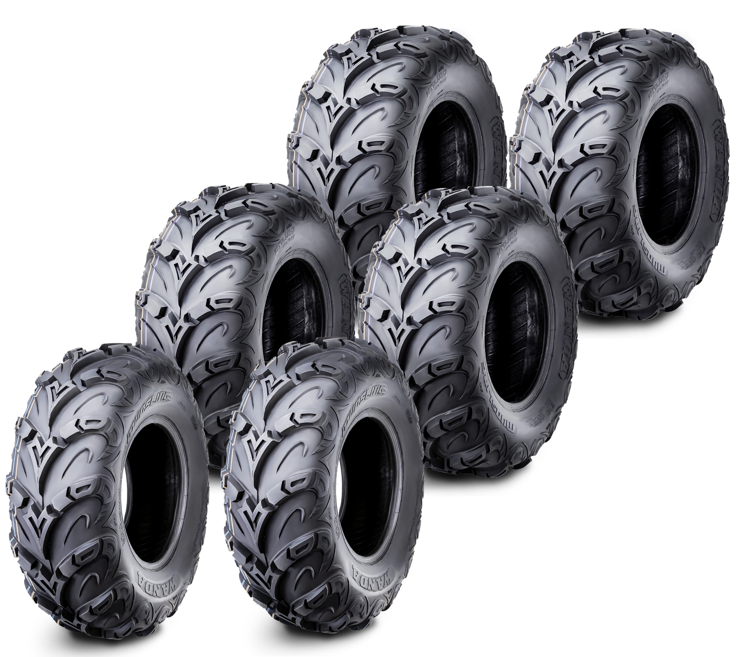 Full Set WANDA ATV UTV Tires 26x8-14 & 26x10-14 Mud Sling for 17 ...