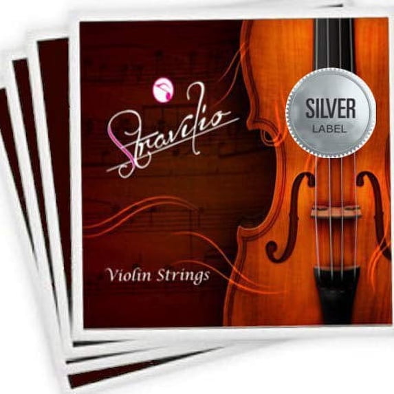 Full Set of Violin Strings Size 4/4 & 3/4 - G D A & E Professional Grade (Silver Label) with Nickel Chromium Wound with ball end