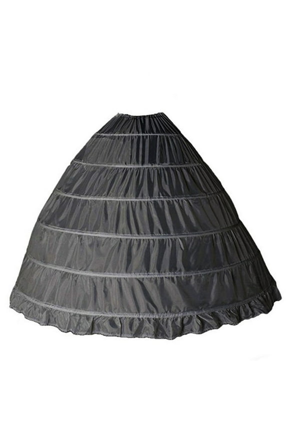 Full Shape 6 Hoop Skirt Ball Gown Petticoat Underskirt For Wedding Vacation Holiday Female Dailywear