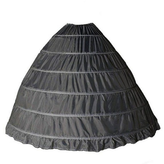Full Shape 6 Hoop Skirt Ball Gown Petticoat Underskirt For Wedding Vacation Holiday Female Dailywear