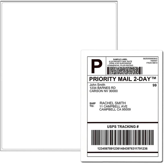 Full Sheet Sticker Paper for Laser & Ink Jet Printers, 8.5" x 11" Full Sheet Address Shipping Label, 1000 Sheets 1000 Labels