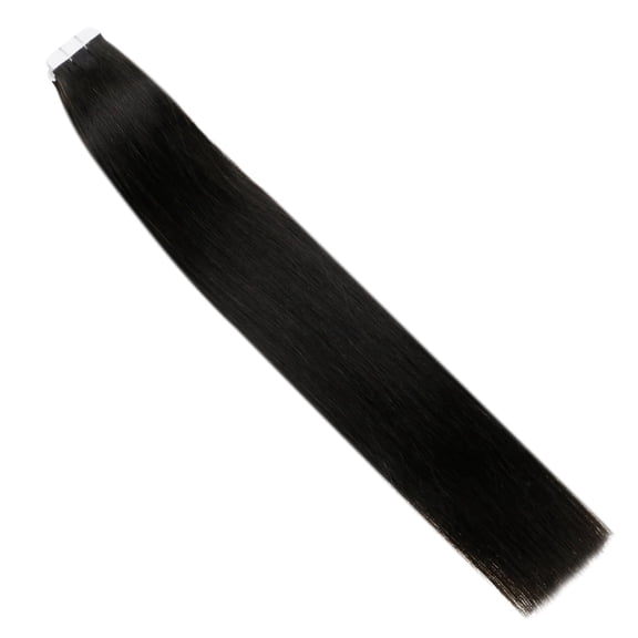 Full Shine Real Human Hair Tape in Extensions Black 14Inch 20Pcs 50Gram for Adult Women