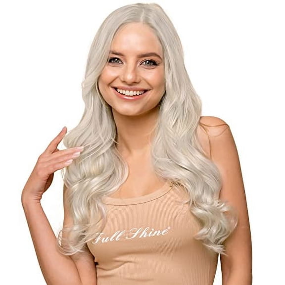 Full Shine Tape in Hair Extensions Silky Straight 12 Inch Color 1000 Blonde Adhesive Tape 20 Pcs 30 Grams for Women Adult