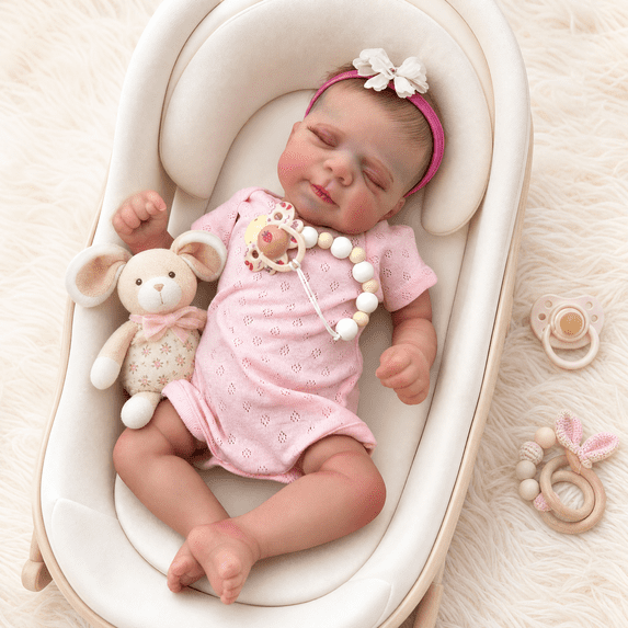 18-Inch Reborn Baby Doll, Lifelike Sleeping Newborn Baby Doll with Soft ...