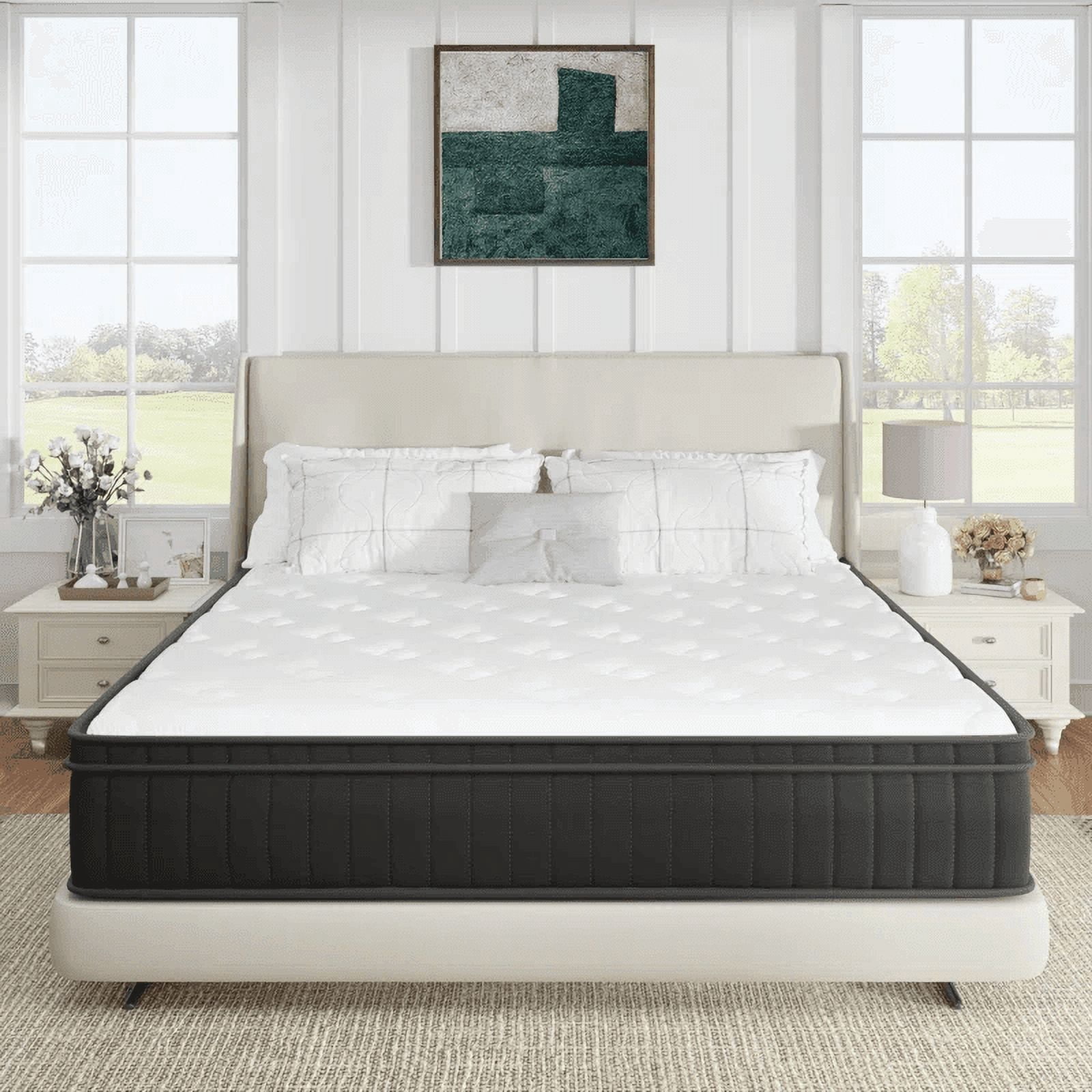 Full Size 12 Inch Medium Firm Hybrid Mattress with Cooling Gel Memory Foam, CertiPUR-US Certified Mattress in a Box Pressure Relief Removable Cover No Fiberglass (Full, 12 in)