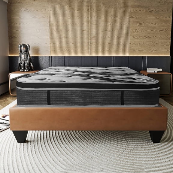 Full Size 14in Dark Gray Memory Foam - Premium Materials & Pressure Point Relief - Bedroom for a Good Rest