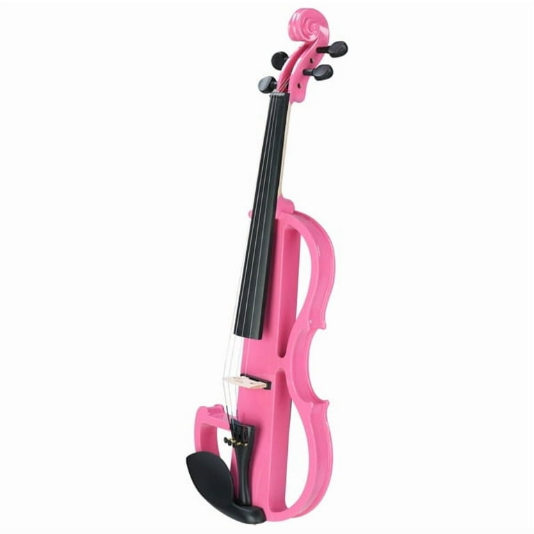 Full Size 4/4 Bunnel Edge Electric Silent Violin Set - Pink Finish