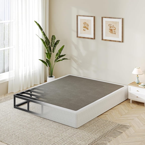 Full Size 5 Inch Box Spring Mattress Foundation, Heavy Duty Steel Frame Bed Base with Fabric Cover, Low Profile, Easy Assembly, Supports Up to 3500 lbs