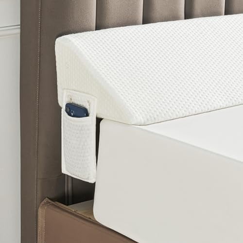 Full Size(54"x6"x10") Bed Wedge Pillow for Headboard, Mattress Gap Filler(0-8"), Bed Wedge for Gap Between Your Headboard and Mattress White