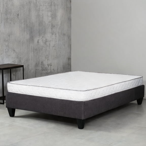 Full Size 6-Inch Firm Reversible Foam Mattress, White-Toned, for Bedroom Use