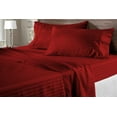 thumbnail image 1 of Full Size 6-PCs Sheet Set, 500 Thread Count 100% Egyptian Cotton, (Stripe Pattern) Egyptian Cotton Fits 9-12 Inch Deep Pocket Sheets, Full Size (Stripe, Burgundy), 1 of 5