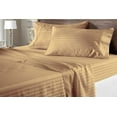 thumbnail image 1 of Full Size 6-Piece Sheet Set, 600 Thread Count Pima Cotton Bed Sheet Set, 100% Soft & Durable, Available in 26-30 Inch Mattresses, Soft & Durable Bedding Full Size (Stripe, Taupe), 1 of 5