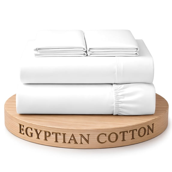 Dee's Collection 800 TC 4 Piece Sheet Set 15 Inch Deep pocket 100% Egyptian Cotton Full-XL Size, White Color